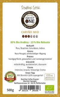 BestOne Bio und Fairtrade Cafe Crema Carina Mio