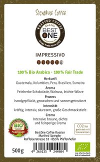 BestOne Bio und Fairtrade Espresso Impressivo